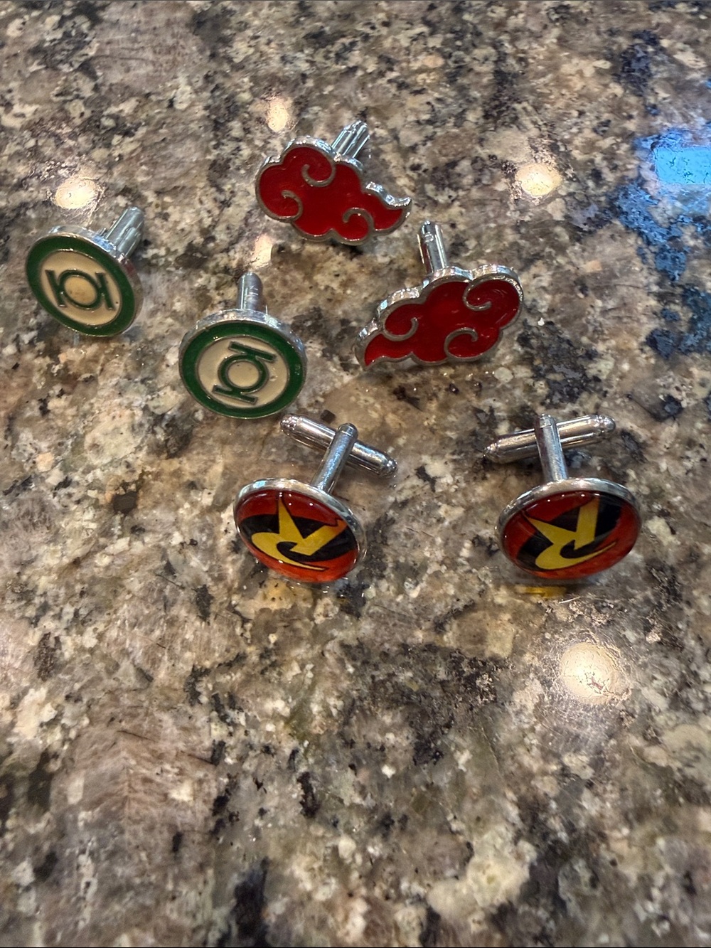 Justice League Superhero Cufflink Set  Robin Naruto Green Lantern